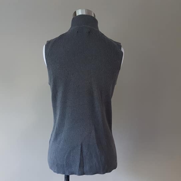 Gray Large Dana Buchman Sleeveless Mockneck - Picture 7 of 8